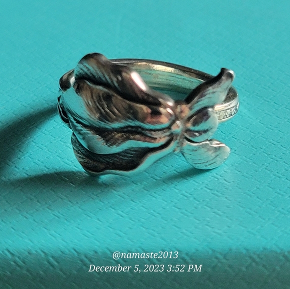 1885 Tiffany &Company IRIS Spoon Ring in Sterling Silver #55 - Picture 7 of 15